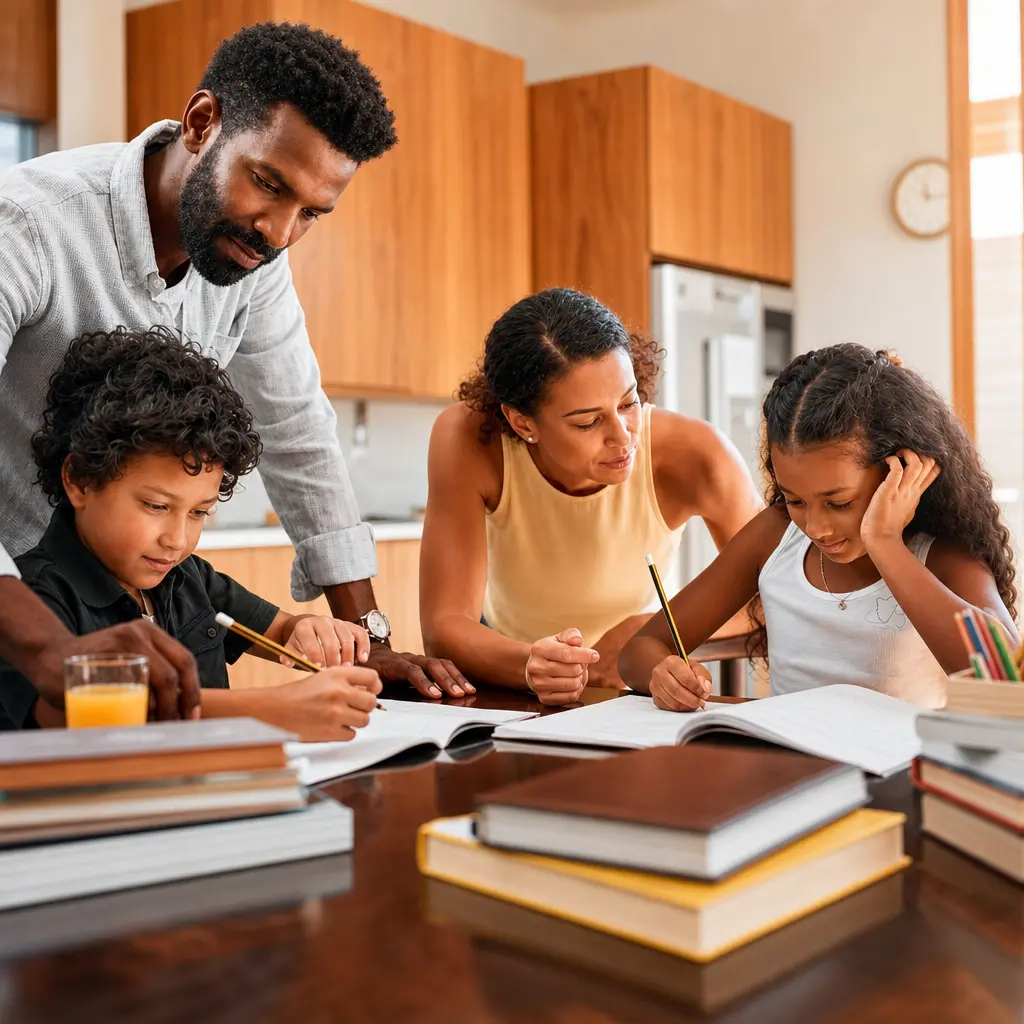 Parents spendind time with their children